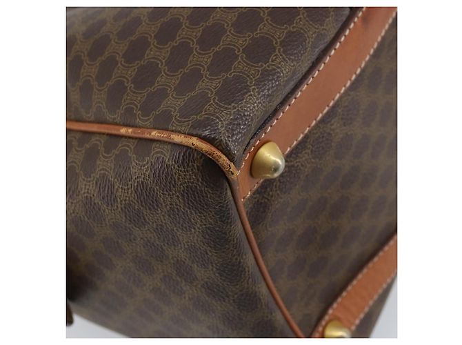 Céline Borsa a mano in tela Macadam CELINE in pelle PVC marrone oro Auth YKZ166A D'oro - vista 16