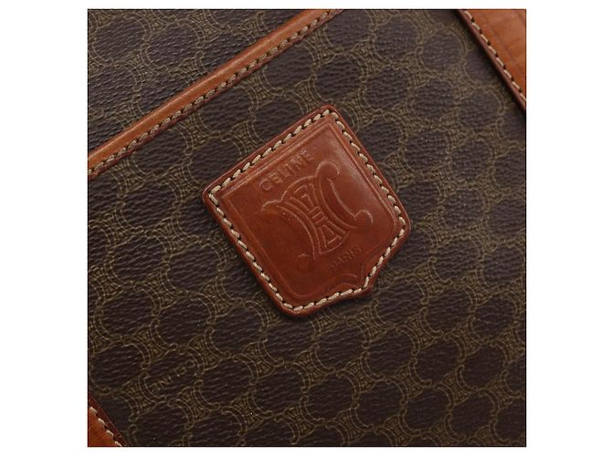 Céline Borsa a mano in tela Macadam CELINE in pelle PVC marrone oro Auth YKZ166A D'oro - vista 18