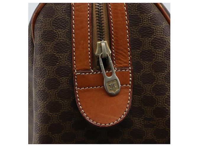 Céline Borsa a mano in tela Macadam CELINE in pelle PVC marrone oro Auth YKZ166A D'oro - vista 19