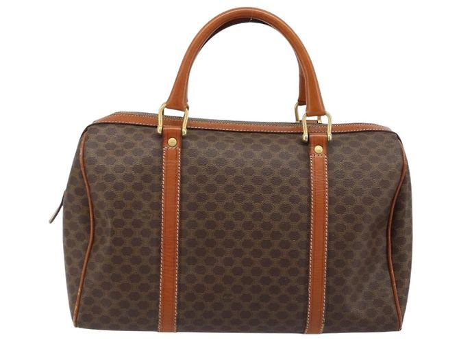 Céline Borsa a mano in tela Macadam CELINE in pelle PVC marrone oro Auth YKZ166A D'oro - vista 2