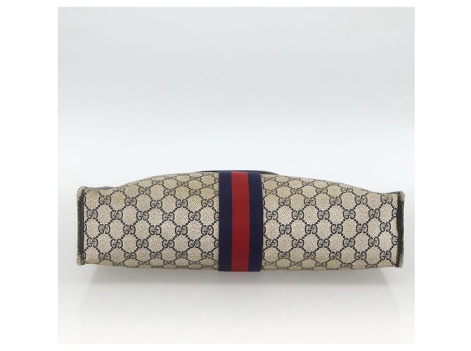 Borsa a mano GUCCI GG Supreme Sherry Line PVC Blu Navy Oro 010 378 Auth BAZ548 D'oro - vista 10