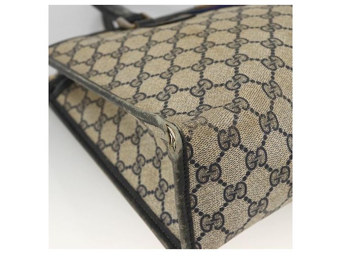 Borsa a mano GUCCI GG Supreme Sherry Line PVC Blu Navy Oro 010 378 Auth BAZ548 D'oro - vista 12