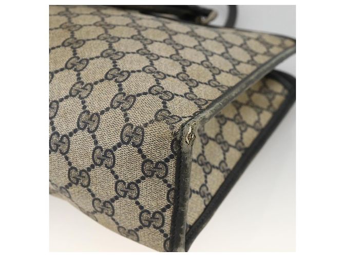 Borsa a mano GUCCI GG Supreme Sherry Line PVC Blu Navy Oro 010 378 Auth BAZ548 D'oro - vista 13