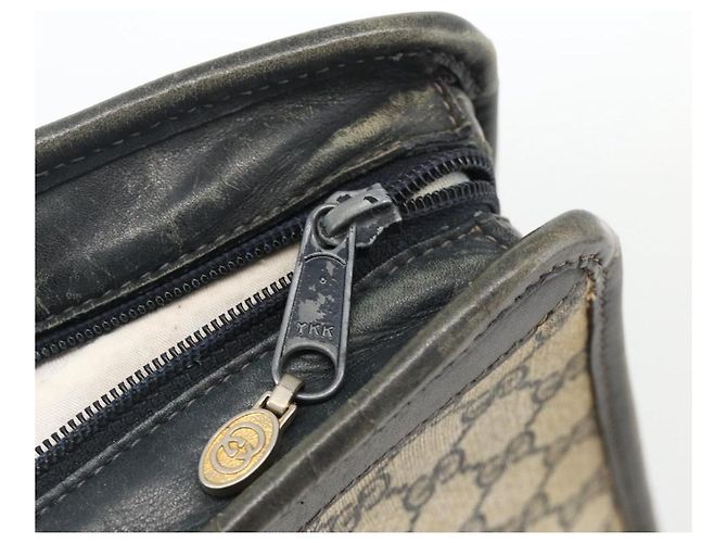 Borsa a mano GUCCI GG Supreme Sherry Line PVC Blu Navy Oro 010 378 Auth BAZ548 D'oro - vista 7
