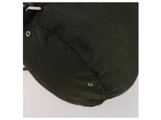PRADA Schultertasche Nylon Khaki Silber Authentisch bs33915 - Ansicht 16