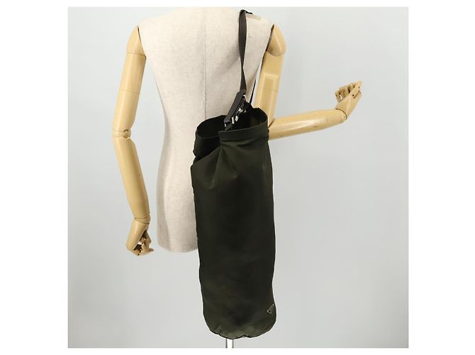 PRADA Schultertasche Nylon Khaki Silber Authentisch bs33915 - Ansicht 22