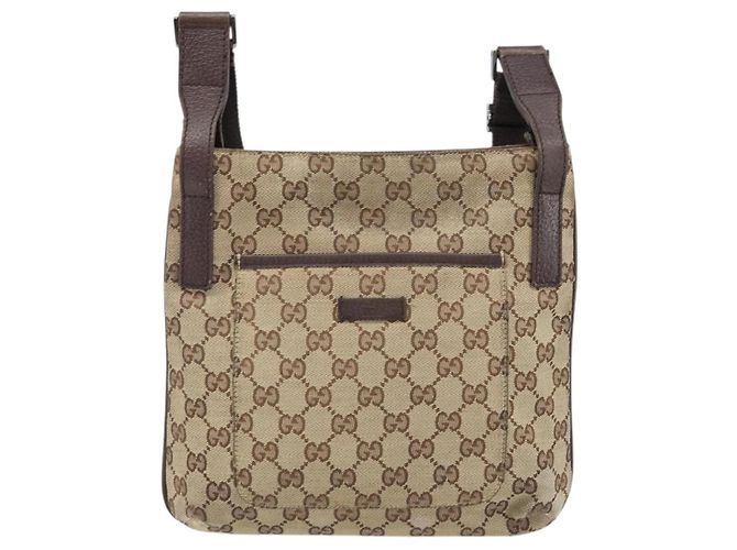 Borsa a Spalla GG Canvas Gucci Beige Argento 122793 Auth LNZ763 - vista 2