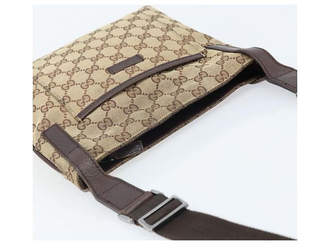 Borsa a Spalla GG Canvas Gucci Beige Argento 122793 Auth LNZ763 - vista 6