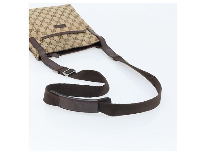 Borsa a Spalla GG Canvas Gucci Beige Argento 122793 Auth LNZ763 - vista 7