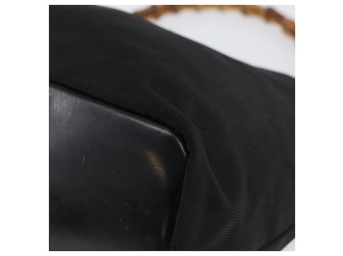 Borsa a Spalla Gucci Bamboo Nylon Nero Argento 000 0531 Auth ka3282 - vista 13