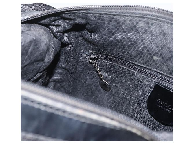 Borsa a Spalla Gucci Bamboo Nylon Nero Argento 000 0531 Auth ka3282 - vista 19