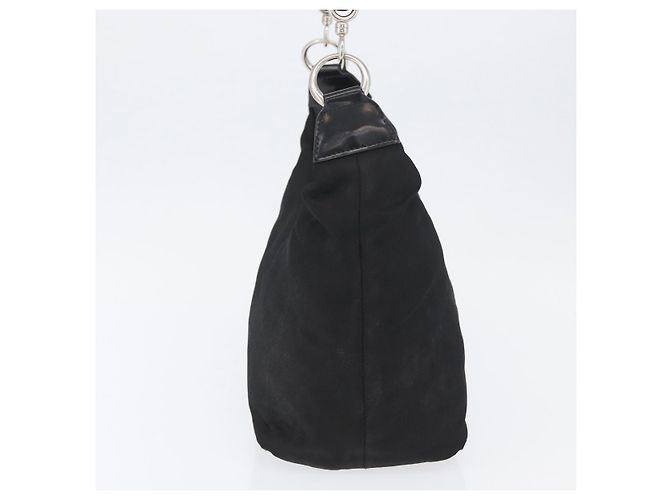Borsa a Spalla Gucci Bamboo Nylon Nero Argento 000 0531 Auth ka3282 - vista 5