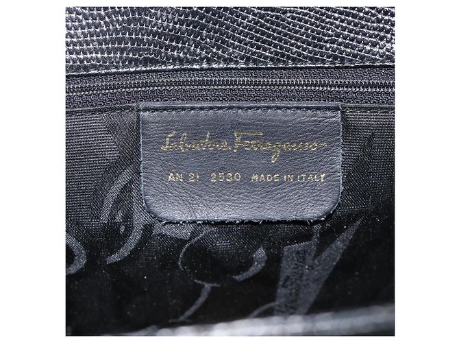 Borsa Tote Vala in pelle nera e oro Salvatore Ferragamo Auth gh1943 Nero D'oro - vista 15