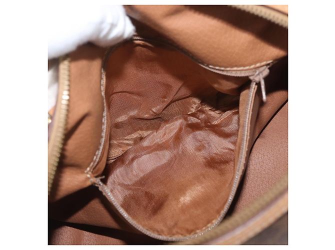Céline Borsa a mano in tela Macadam CELINE in pelle PVC marrone oro Auth ka3443 D'oro - vista 11