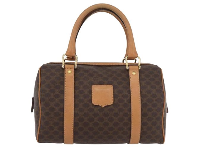 Céline Borsa a mano in tela Macadam CELINE in pelle PVC marrone oro Auth ka3443 D'oro - vista 13