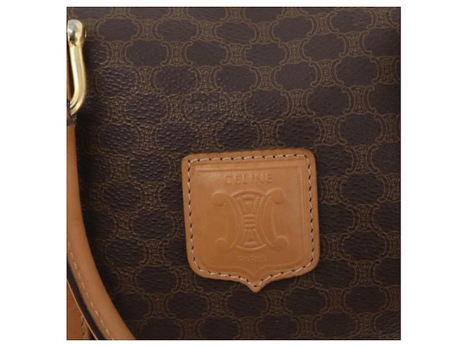Céline Borsa a mano in tela Macadam CELINE in pelle PVC marrone oro Auth ka3443 D'oro - vista 18