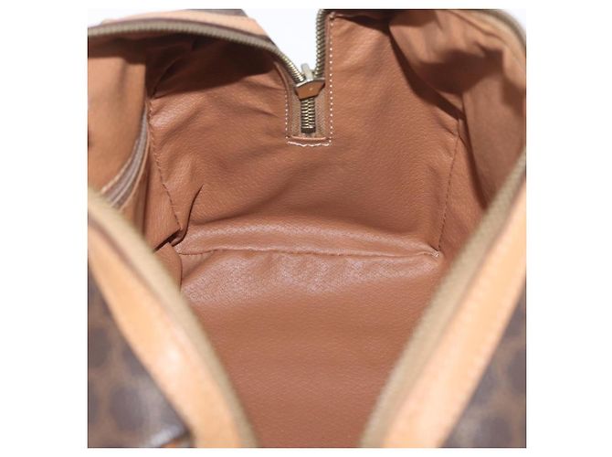 Céline Borsa a mano in tela Macadam CELINE in pelle PVC marrone oro Auth ka3443 D'oro - vista 19