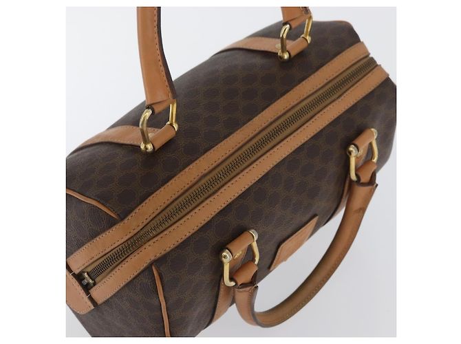 Céline Borsa a mano in tela Macadam CELINE in pelle PVC marrone oro Auth ka3443 D'oro - vista 6