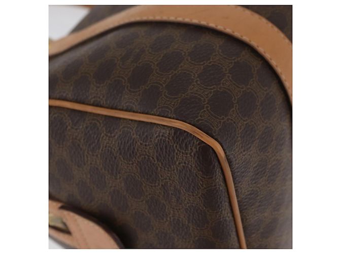 Céline Borsa a mano in tela Macadam CELINE in pelle PVC marrone oro Auth ka3443 D'oro - vista 8