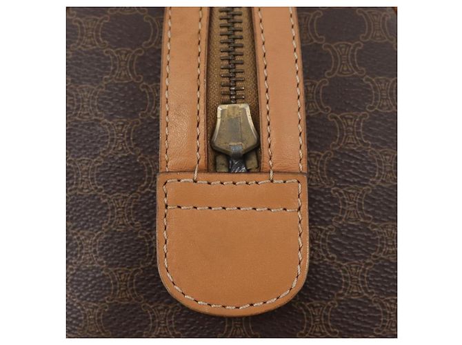 Céline Borsa a mano in tela Macadam CELINE in pelle PVC marrone oro Auth ka3443 D'oro - vista 9