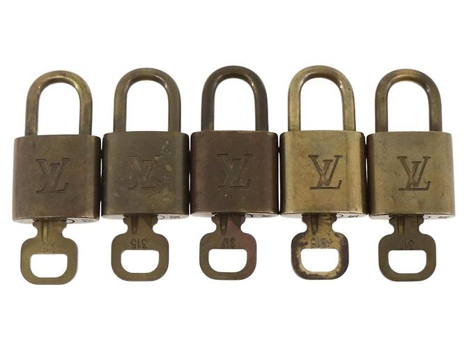 LOUIS VUITTON Set di 5 Lucchetti in Metallo Dorato LV Auth 173291 D'oro - vista 2