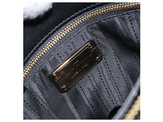 Borsa a mano Vala in pelle 2 in 1 nera e dorata di Salvatore Ferragamo Auth gh1879 - vista 20