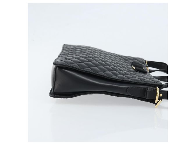 Borsa a mano Vala in pelle 2 in 1 nera e dorata di Salvatore Ferragamo Auth gh1879 - vista 3