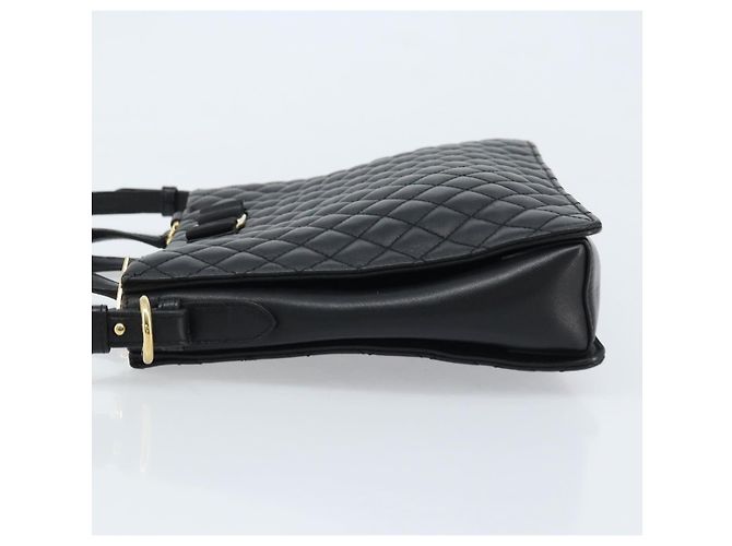 Borsa a mano Vala in pelle 2 in 1 nera e dorata di Salvatore Ferragamo Auth gh1879 - vista 4