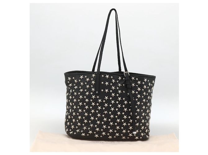 Borsa Tote Jimmy Choo in pelle nera argento Auth BA11590 Nero - vista 12