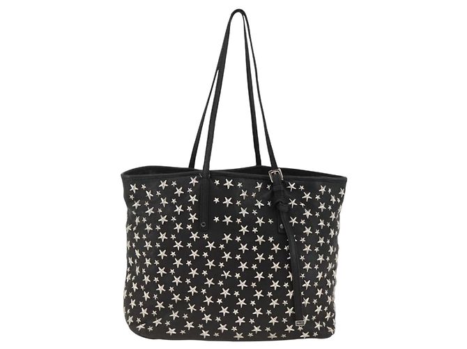 Borsa Tote Jimmy Choo in pelle nera argento Auth BA11590 Nero - vista 13