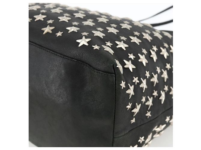 Borsa Tote Jimmy Choo in pelle nera argento Auth BA11590 Nero - vista 15