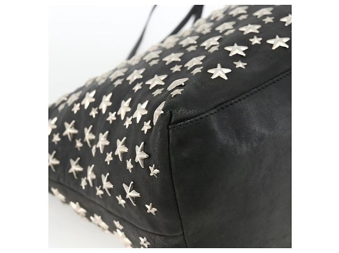 Borsa Tote Jimmy Choo in pelle nera argento Auth BA11590 Nero - vista 16