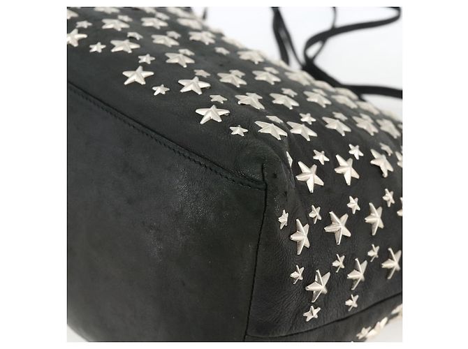 Borsa Tote Jimmy Choo in pelle nera argento Auth BA11590 Nero - vista 17