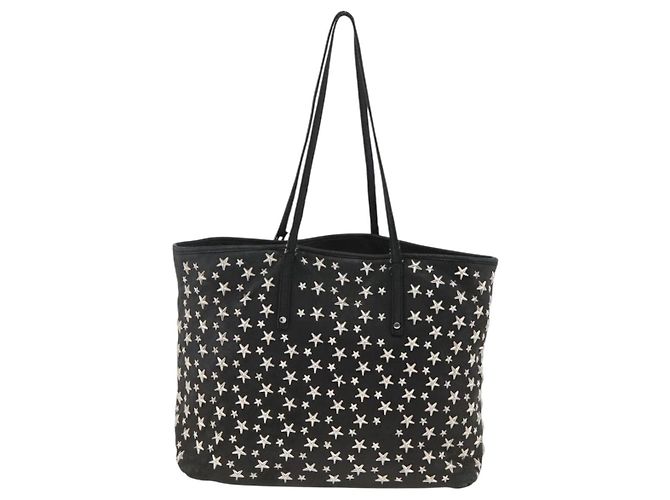 Borsa Tote Jimmy Choo in pelle nera argento Auth BA11590 Nero - vista 2