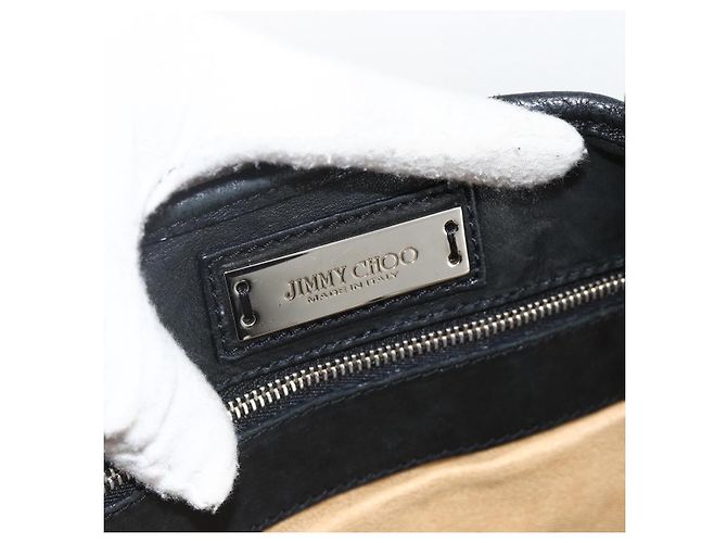 Borsa Tote Jimmy Choo in pelle nera argento Auth BA11590 Nero - vista 20