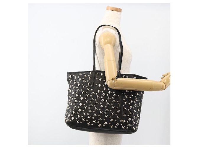 Borsa Tote Jimmy Choo in pelle nera argento Auth BA11590 Nero - vista 25