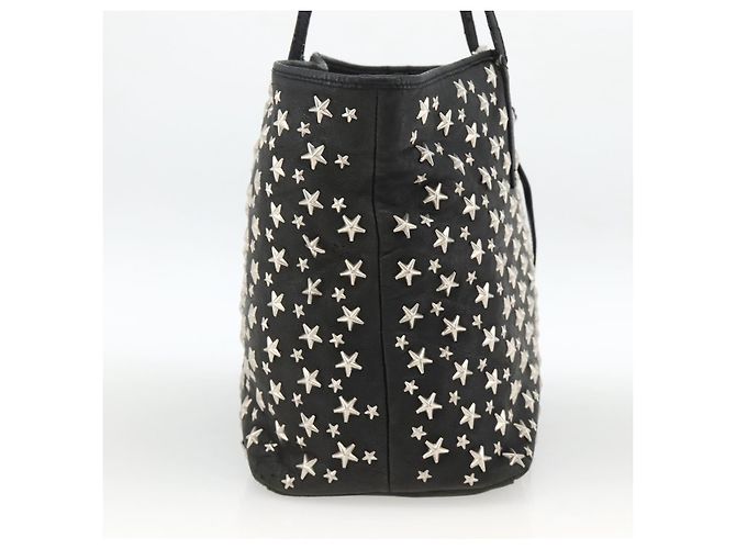 Borsa Tote Jimmy Choo in pelle nera argento Auth BA11590 Nero - vista 3