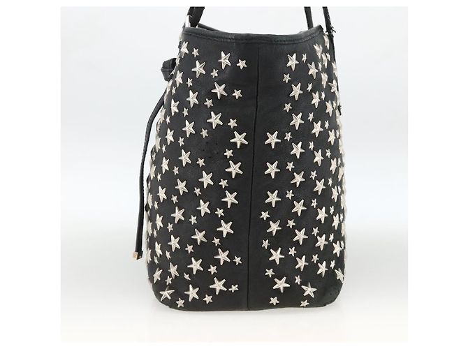 Borsa Tote Jimmy Choo in pelle nera argento Auth BA11590 Nero - vista 4