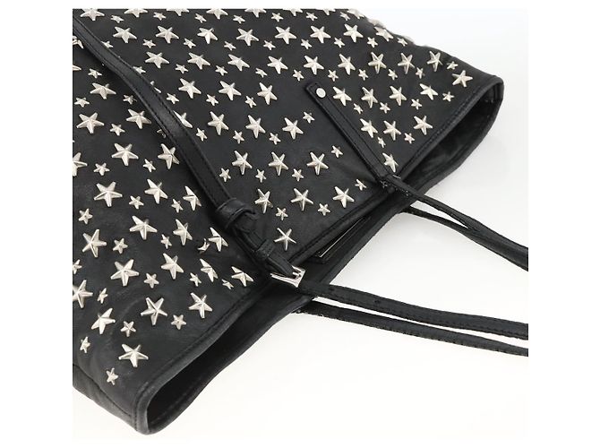 Borsa Tote Jimmy Choo in pelle nera argento Auth BA11590 Nero - vista 7