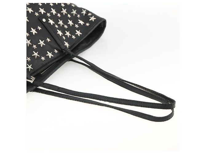 Borsa Tote Jimmy Choo in pelle nera argento Auth BA11590 Nero - vista 8