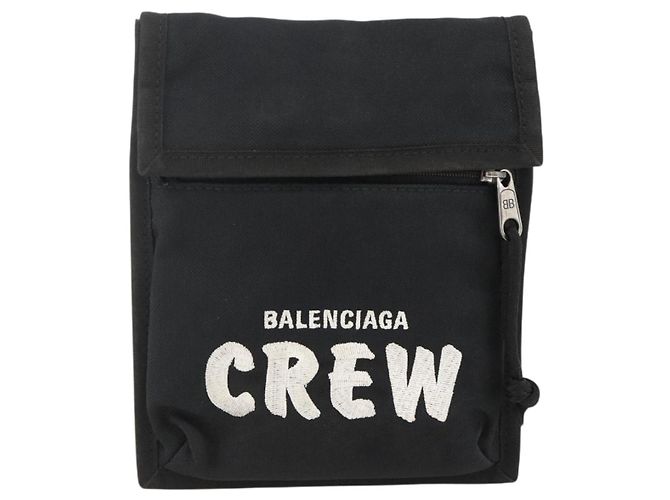 Borsa a Spalla BALENCIAGA Nylon Nera 532298 Auth ka3358 Nero - vista 13
