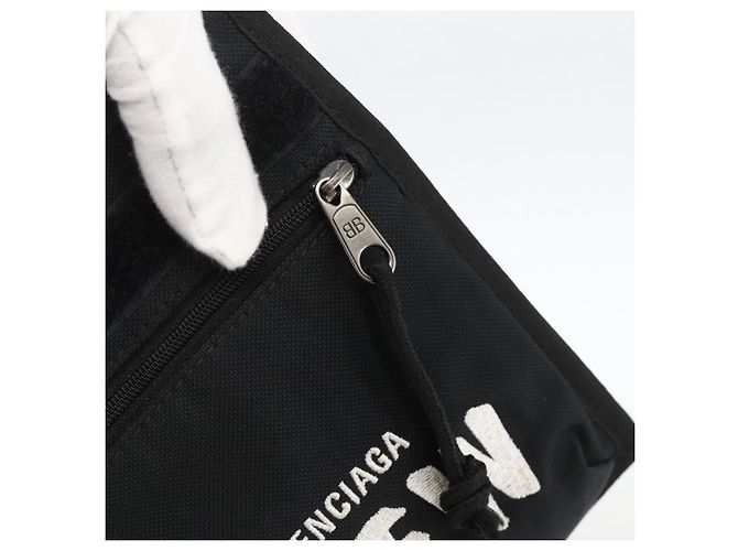 Borsa a Spalla BALENCIAGA Nylon Nera 532298 Auth ka3358 Nero - vista 19