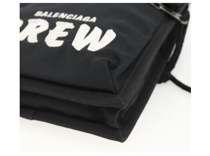 Borsa a Spalla BALENCIAGA Nylon Nera 532298 Auth ka3358 Nero - vista 9