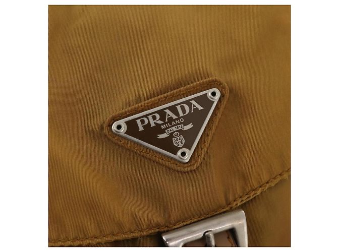 PRADA Backpack Nylon Beige Silver Auth 173115 Silvery - view 20