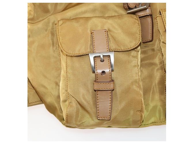 PRADA Backpack Nylon Beige Silver Auth 173115 Silvery - view 28