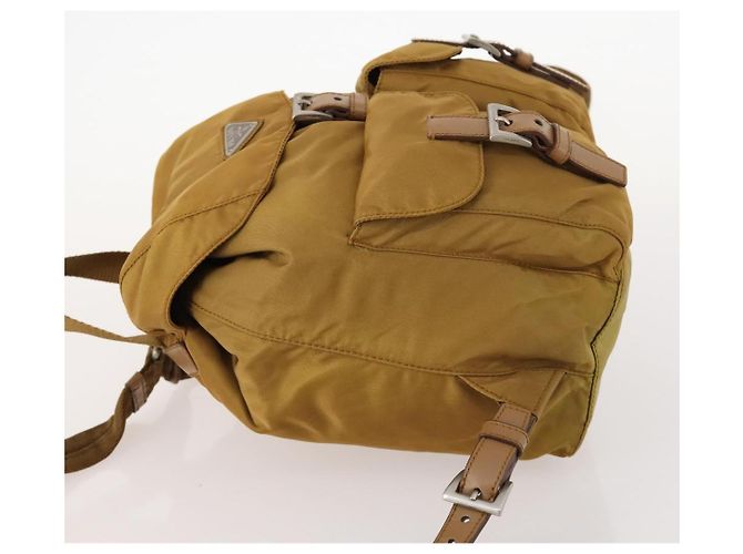 PRADA Backpack Nylon Beige Silver Auth 173115 Silvery - view 4