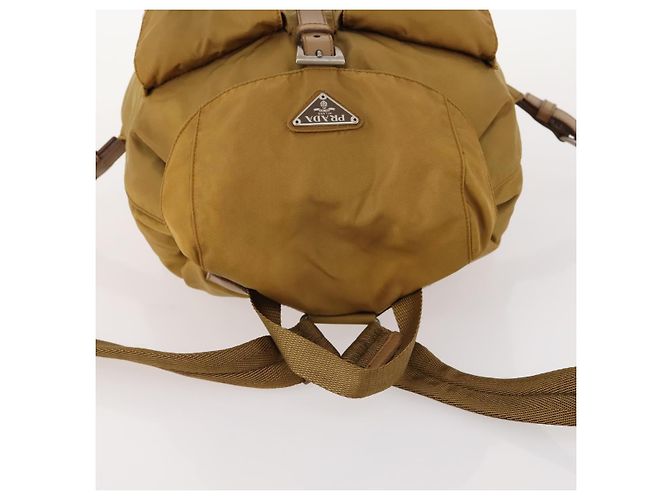 PRADA Backpack Nylon Beige Silver Auth 173115 Silvery - view 6