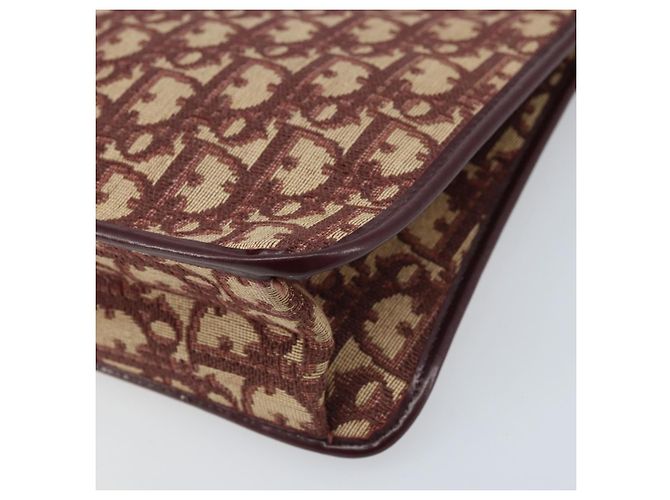 Borsa a spalla in tela Trotter Christian Dior rossa e oro Auth LNZ657 Rosso D'oro - vista 10