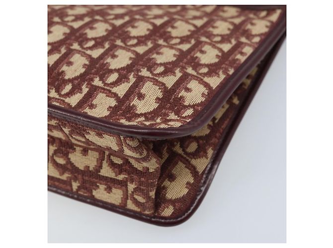 Borsa a spalla in tela Trotter Christian Dior rossa e oro Auth LNZ657 Rosso D'oro - vista 12