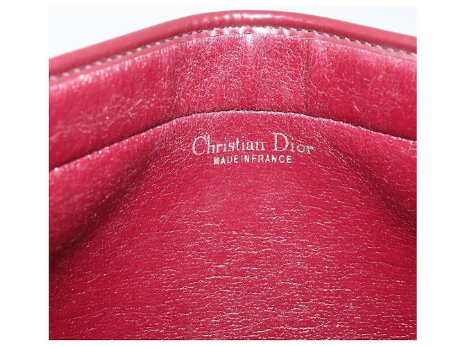 Borsa a spalla in tela Trotter Christian Dior rossa e oro Auth LNZ657 Rosso D'oro - vista 14